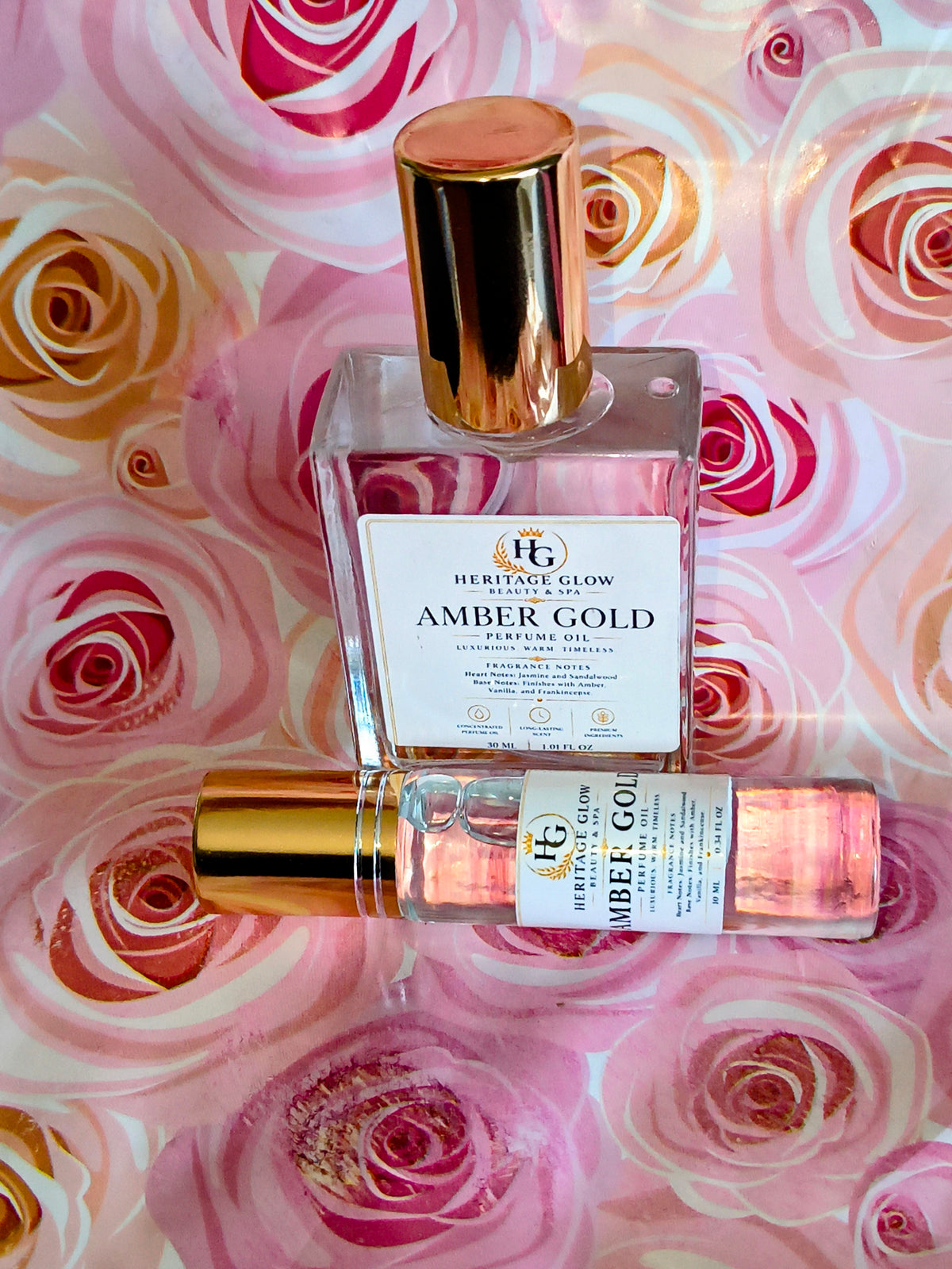 Amber Gold Luxury Perfume & Oil Set
