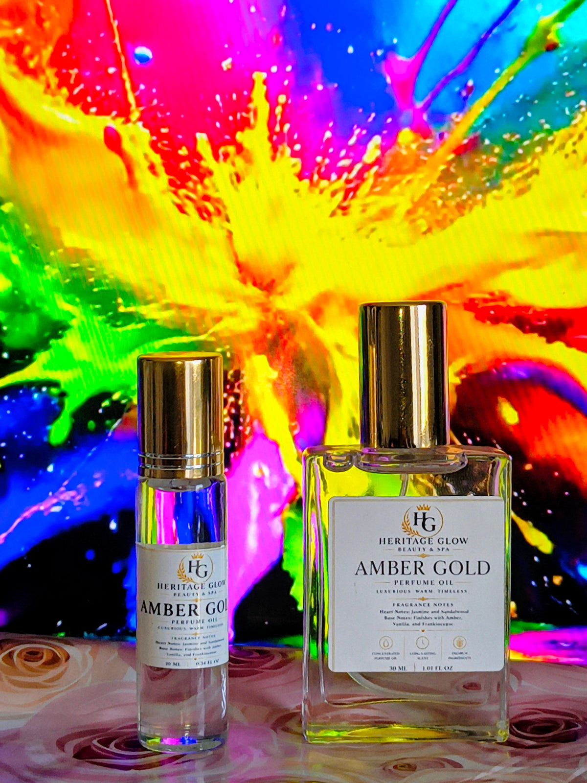 Amber Gold Luxury Perfume & Oil Set
